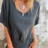 Marie™ | Ležerna bluzica u Ibiza stilu sa V-izrezom