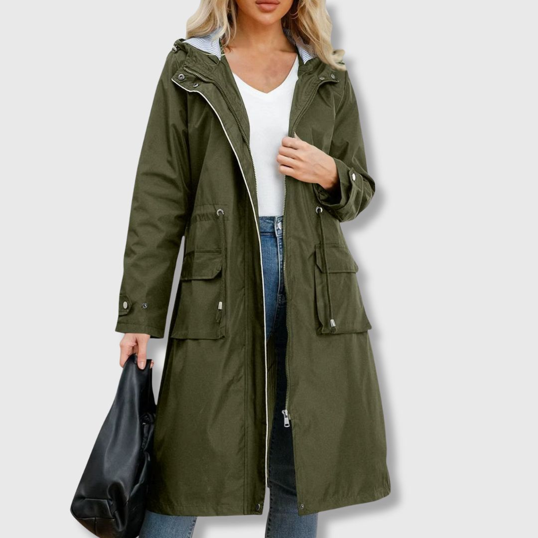 Julia | Abrigo Trench Estilizado con Capucha