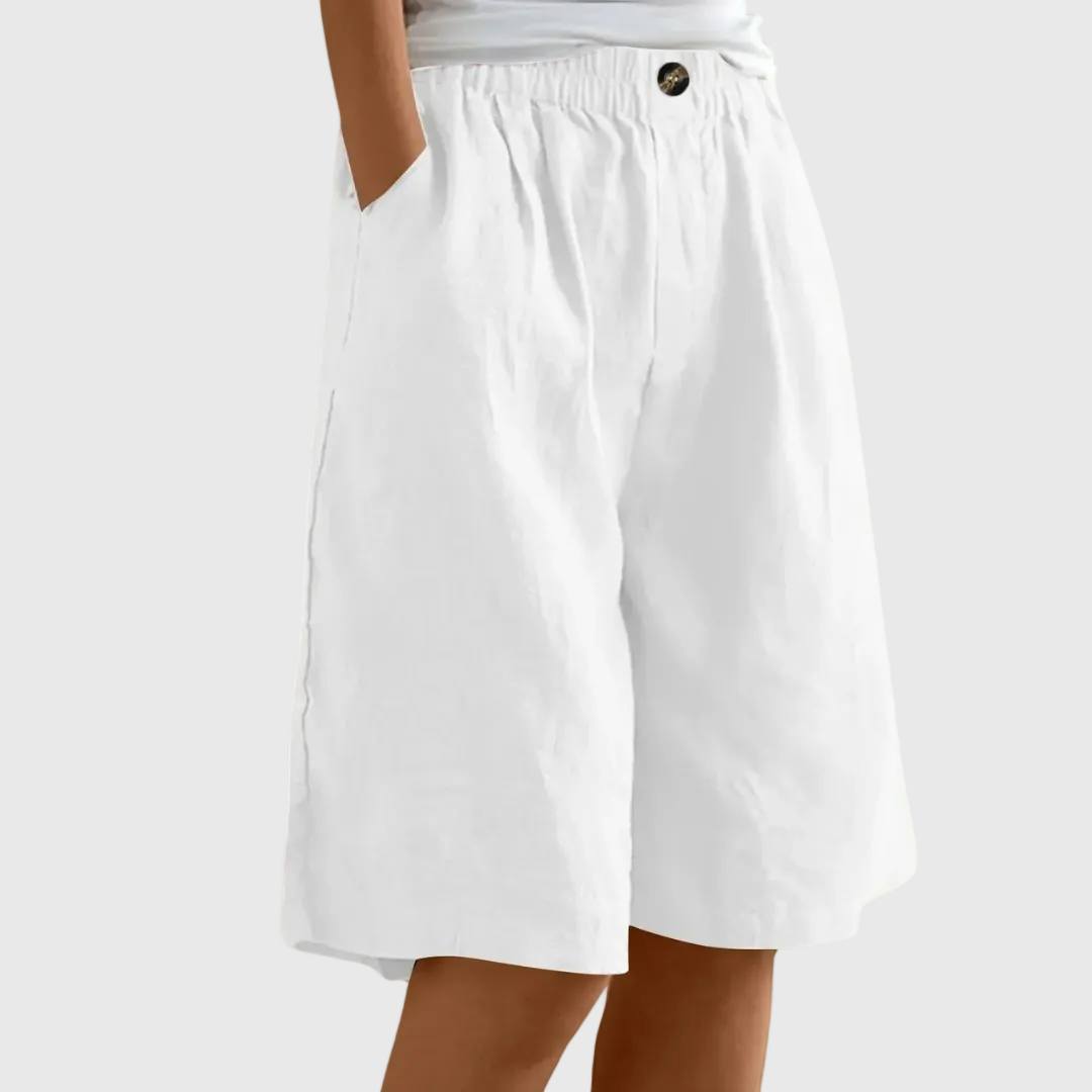 Milly | Pantalones Cortos Elegantes de Algodón y Lino