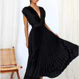 Selina | Ärmelloses Kleid mit Falten und Reißverschluss