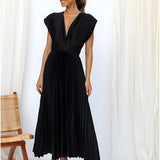 Selina | Ärmelloses Kleid mit Falten und Reißverschluss