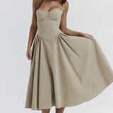 Sigrid | Trägerloses Midi-Kleid