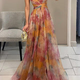 Giselle - Vestido largo para mujeres con hermoso estampado floral