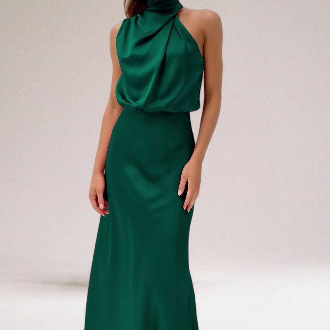 Flavia | Vestido halter de satén glamuroso