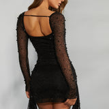 Sofia™ - Haljina sa biserima i elegantnim dugim rukavima