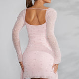 Sofia™ - Haljina sa biserima i elegantnim dugim rukavima