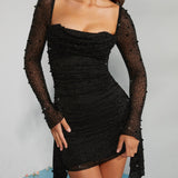 Sofia™ - Haljina sa biserima i elegantnim dugim rukavima