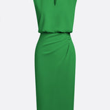 María™ | Elegante vestido midi con detalles drapeados
