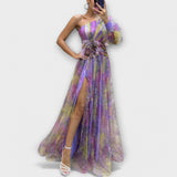 Vestido de noche elegante con un solo tirante y corte ajustado