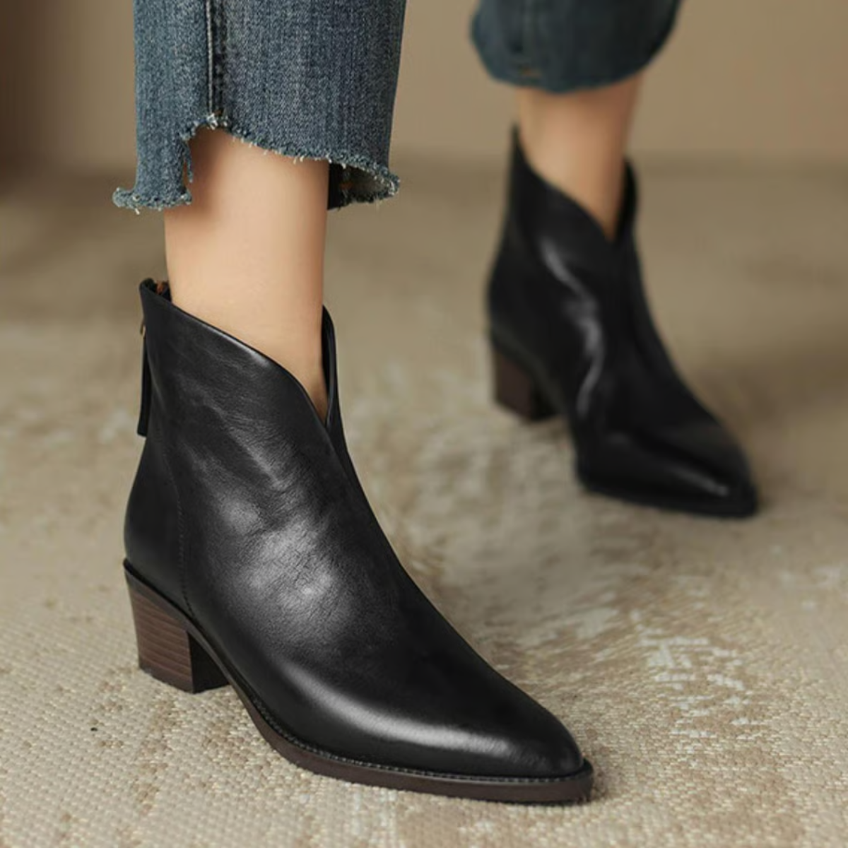 Camila - Luxuriöse Stiefeletten mit niedrigem Absatz