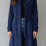 Delvienne – Vintage završna obrada od brušene kože – Dugi kaput