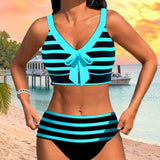 Laluna® | Hoch geschnittener Bikini mit Streifen