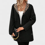 Evie | Abrigo reversible con capucha y estampado de leopardo