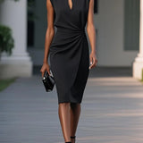 María™ | Elegante vestido midi con detalles drapeados