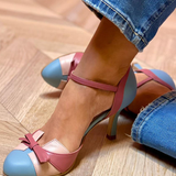 Bellarosa - Bunte Sandalen mit Knoten und Riemen, mit runder Spitze