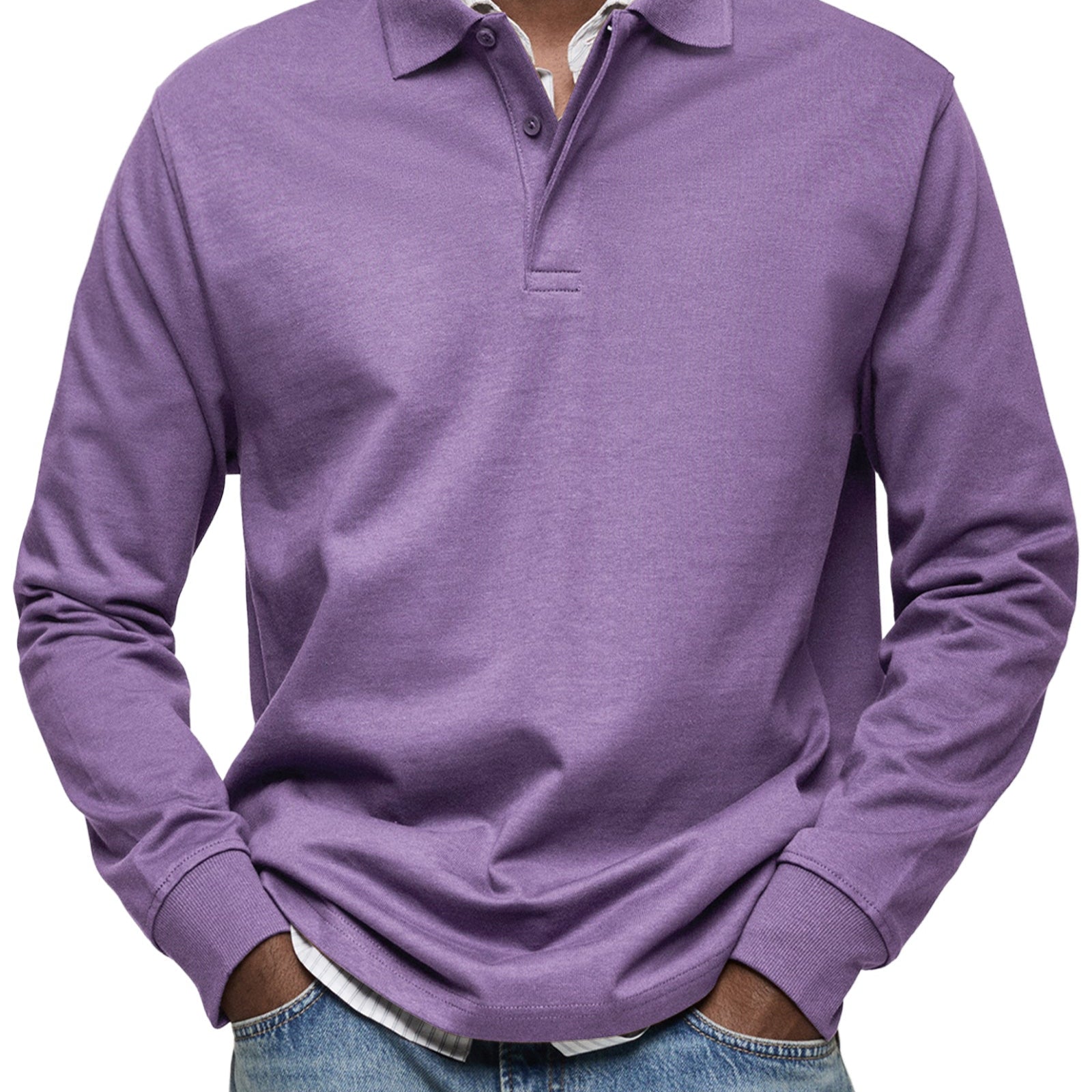 Nathan - Camiseta polo casual de manga larga