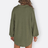 Inês - Leichte Tunika-Bluse mit V-Ausschnitt und Knöpfen
