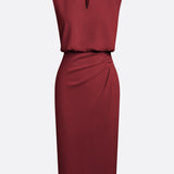 María™ | Elegante vestido midi con detalles drapeados