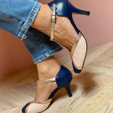 Aléssia - Farbige und bequeme T-Strap-Schuhe mit runder Zehenkappe