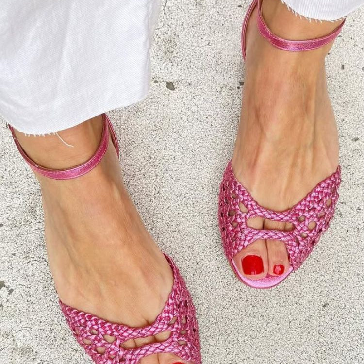 Isadora | Sandalias Tejidas Doradas