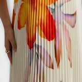 Mišel - Vestido máximo con corazón en estampado floral naranja