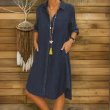 Ingrid™ | Udobna farbana košulja haljina