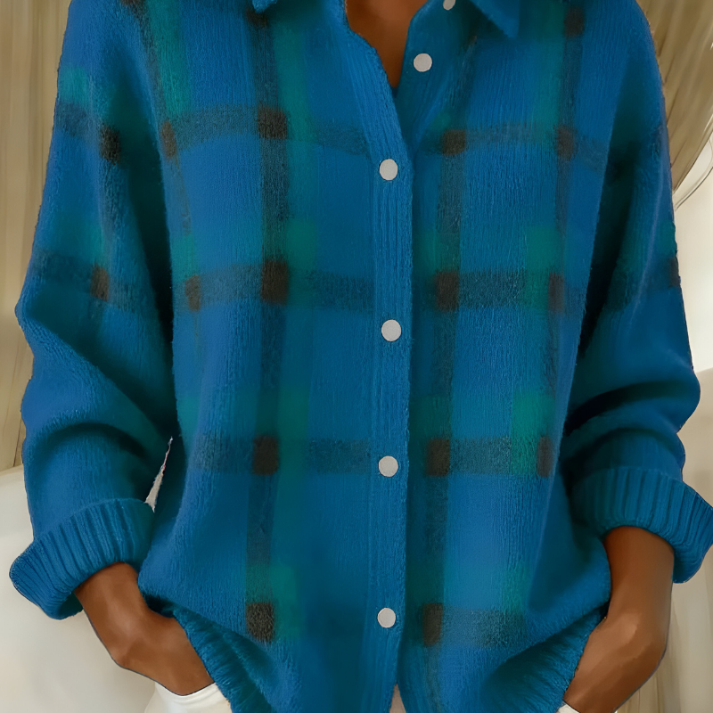 Annaise | Mekani pleteni kardigan na karo dezen