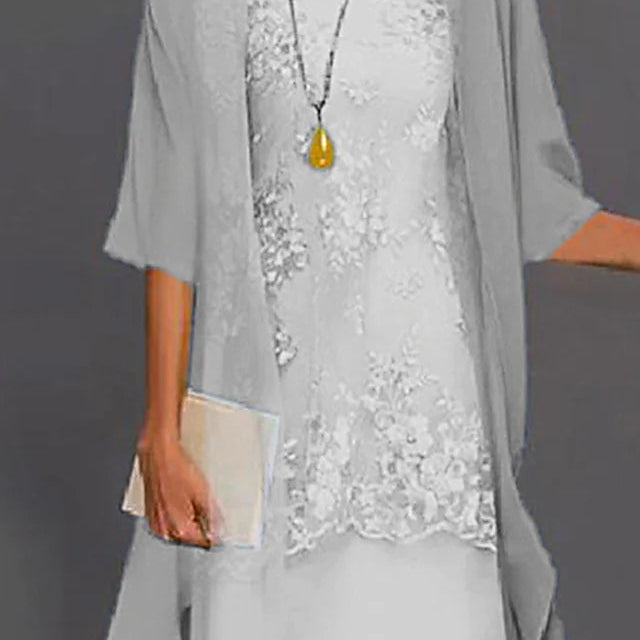 Eleanor - Vestido de Chiffon Elegante en Dos Piezas