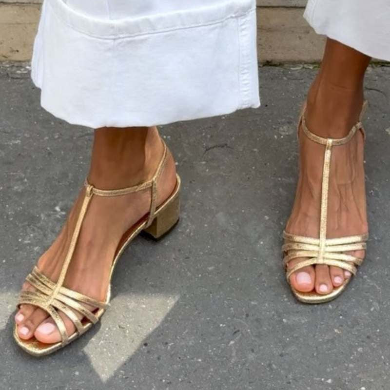 Allegra | Sandalias Doradas Elegancia Diaria