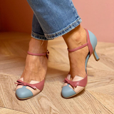 Bellarosa - Bunte Sandalen mit Knoten und Riemen, mit runder Spitze
