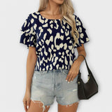 Evelyn – Blusa Casual con Escote Redondo