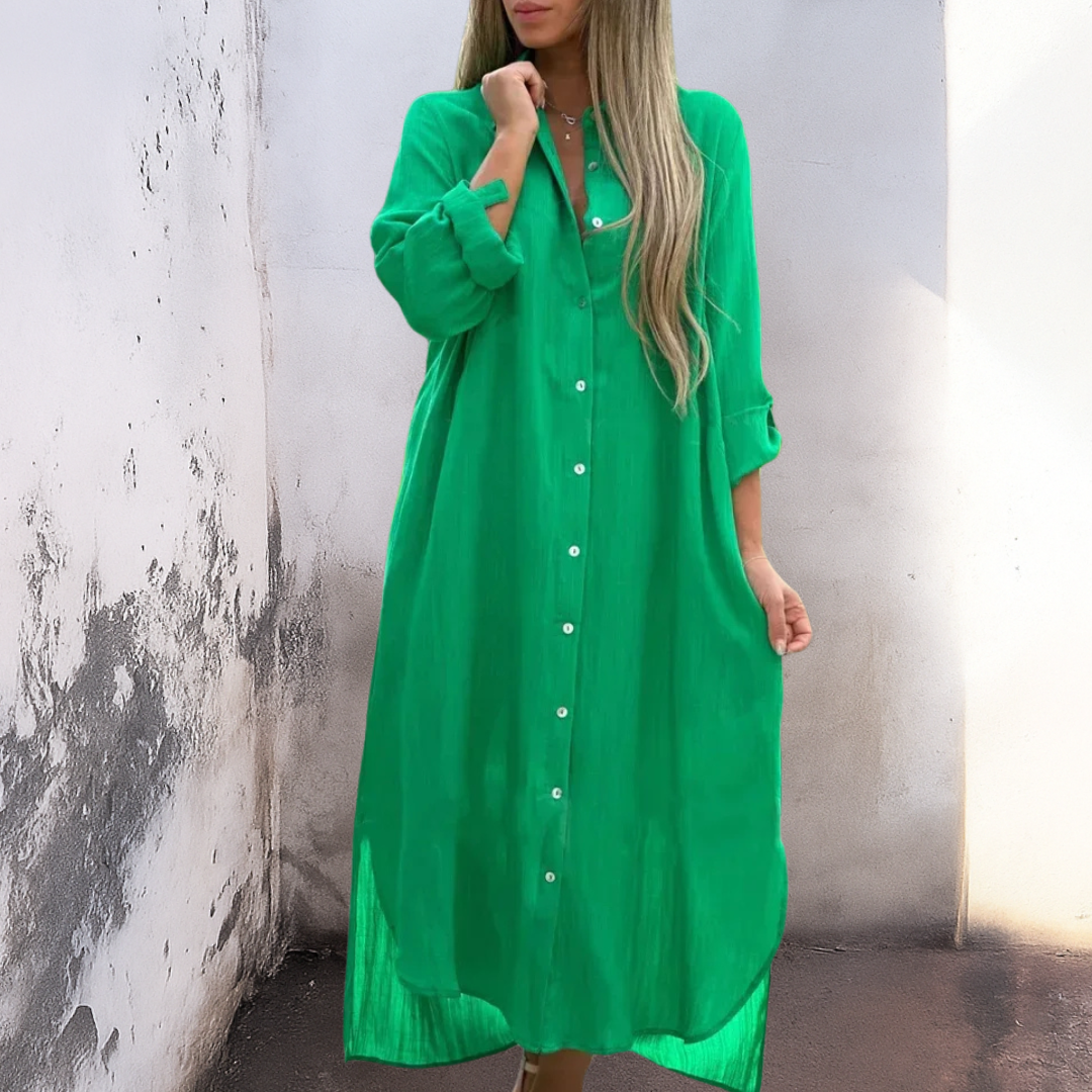 Marie™ | Ležerna, visoko do članaka, košulja haljina u Ibiza stilu