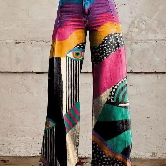 Talia - Pantalones acampanados Boho Chic