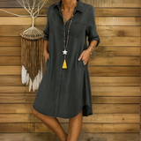 Ingrid™ | Udobna farbana košulja haljina