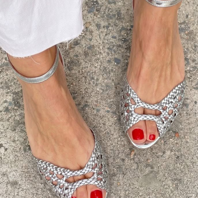 Isadora | Sandalias Tejidas Doradas