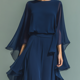 Celeste - Conjunto de chiffon elegante