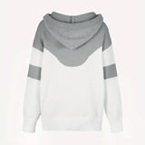 Ružičasti pulover sa dizajnom u blokovima boja i kapuljačom