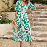 ELINA - Vestido midi floral favorecedor