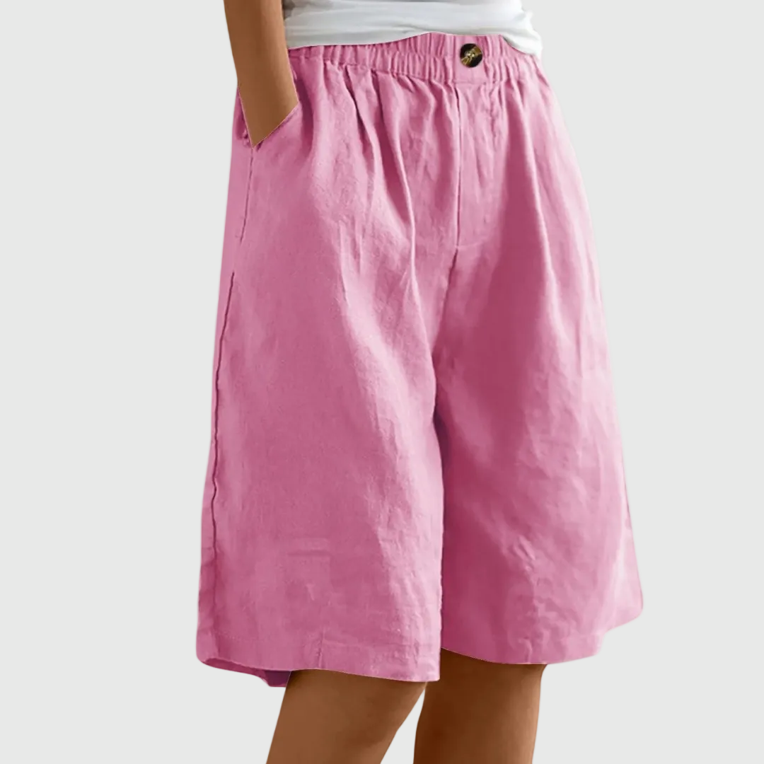 Milly | Pantalones Cortos Elegantes de Algodón y Lino