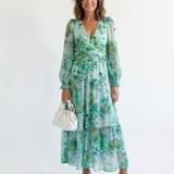 Camille | Maxikleid mit langen Ärmeln und Blumenmuster