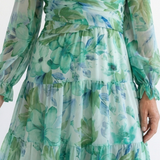 Camille | Maxikleid mit langen Ärmeln und Blumenmuster
