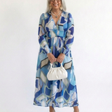 Camille | Maxikleid mit langen Ärmeln und Blumenmuster