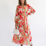 Camille | Maxikleid mit langen Ärmeln und Blumenmuster