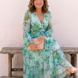 Camille | Maxikleid mit langen Ärmeln und Blumenmuster