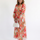 Camille | Maxikleid mit langen Ärmeln und Blumenmuster