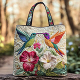 Bolso de Cojín - Colibrí y Flores Blancas