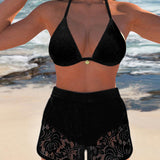 Laluna® | Elegantes Bikini-Set aus einfarbiger Spitze