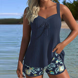 Laluna® | Gestreifter Tankini mit Shorts in zwei Teilen