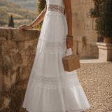 Fiora - Vestido sin mangas con escote en V y detalles de encaje