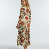 Élise | Midikleid mit langen Ärmeln und floralem Muster